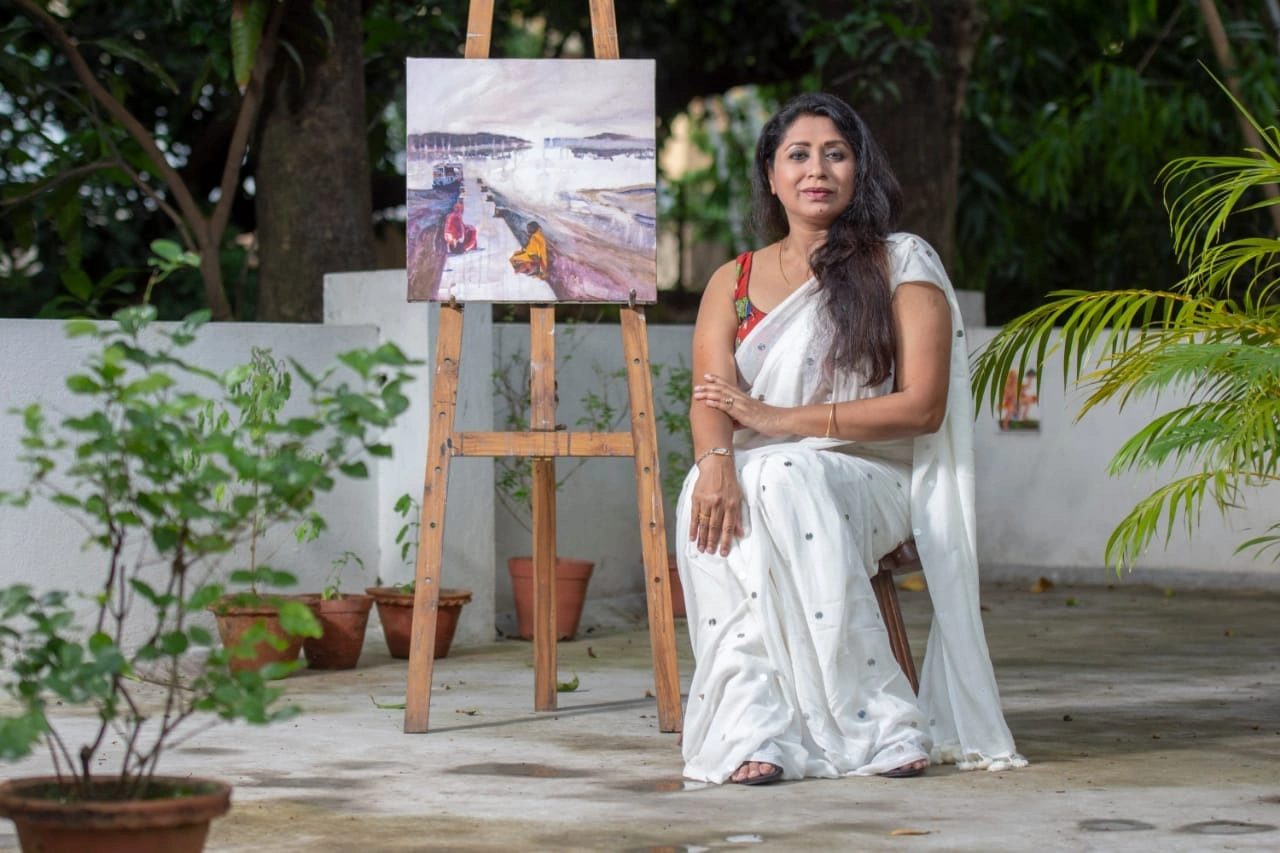 Portrait painting by Swagata Bose